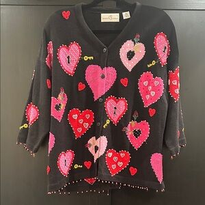 Charming Heart Embellished Cardigan
Valentine’s Day Sweater